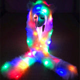 Gorro peludo con luces multicolor