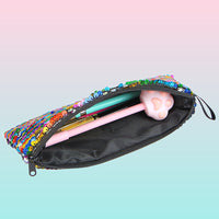 Cartuchera con lentejuelas reversibles color arcoíris